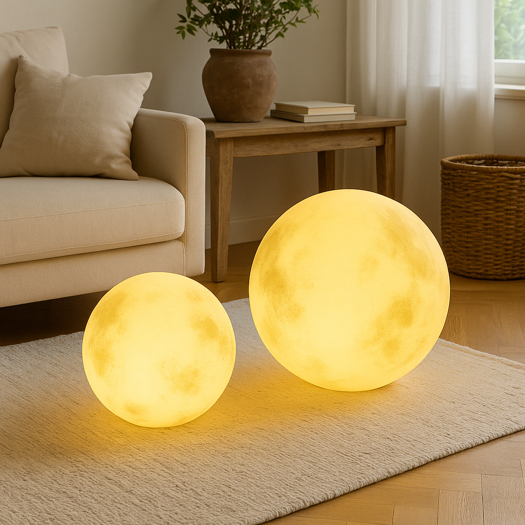 Lampe de jardin solaire en forme de lune